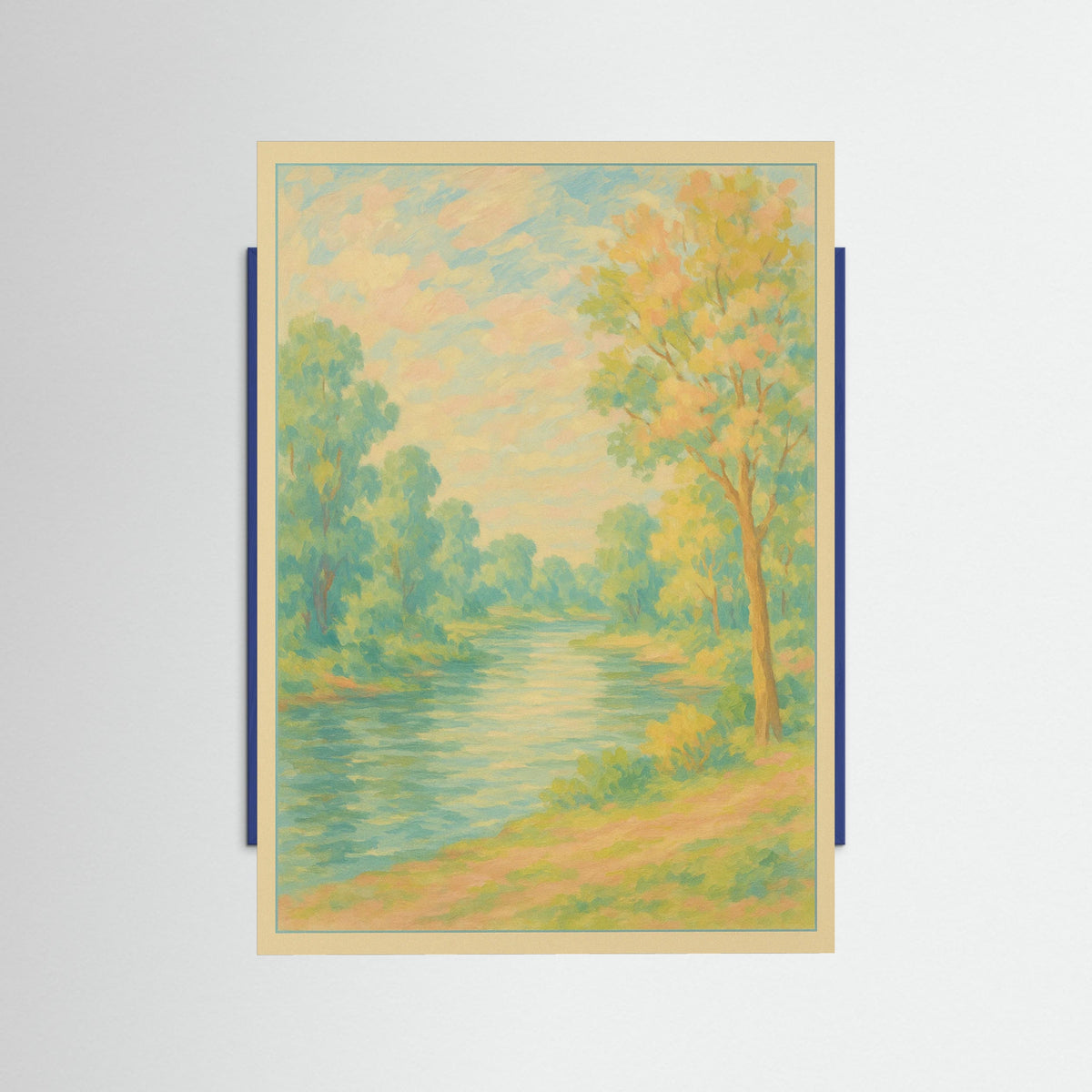 Blue Wood Floral Still Life