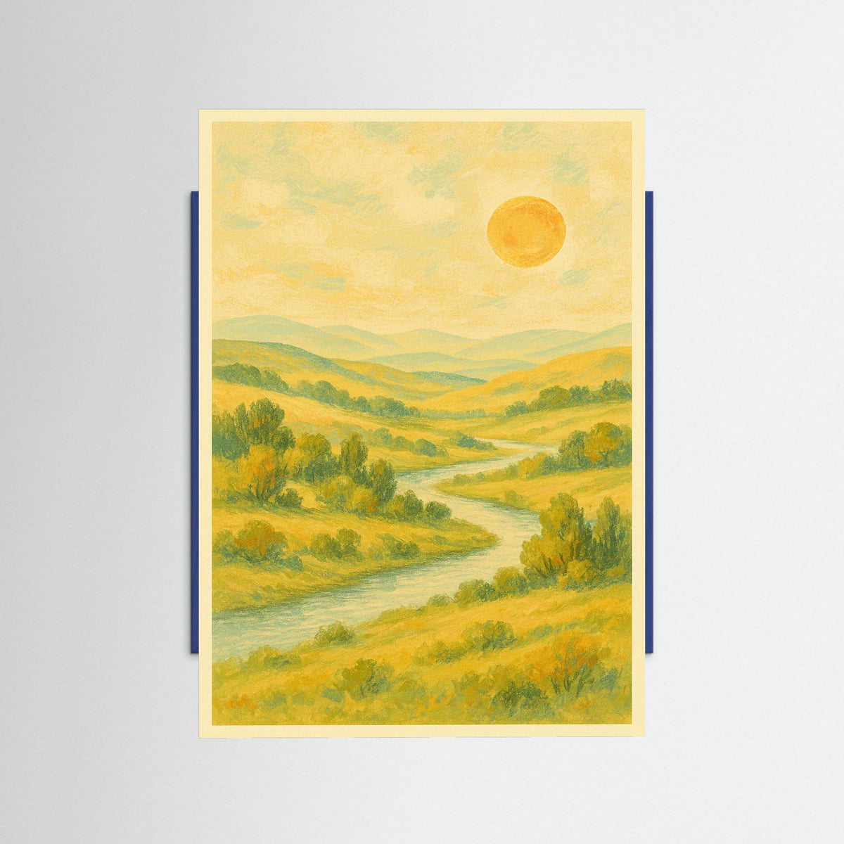 Blue Wood Floral Still Life