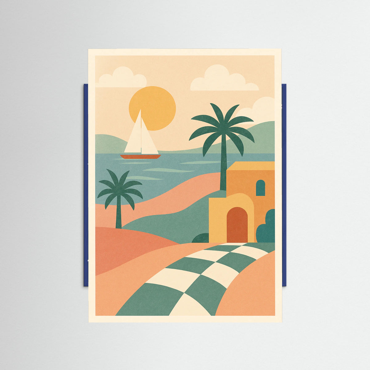 Blue Wood Floral Still Life