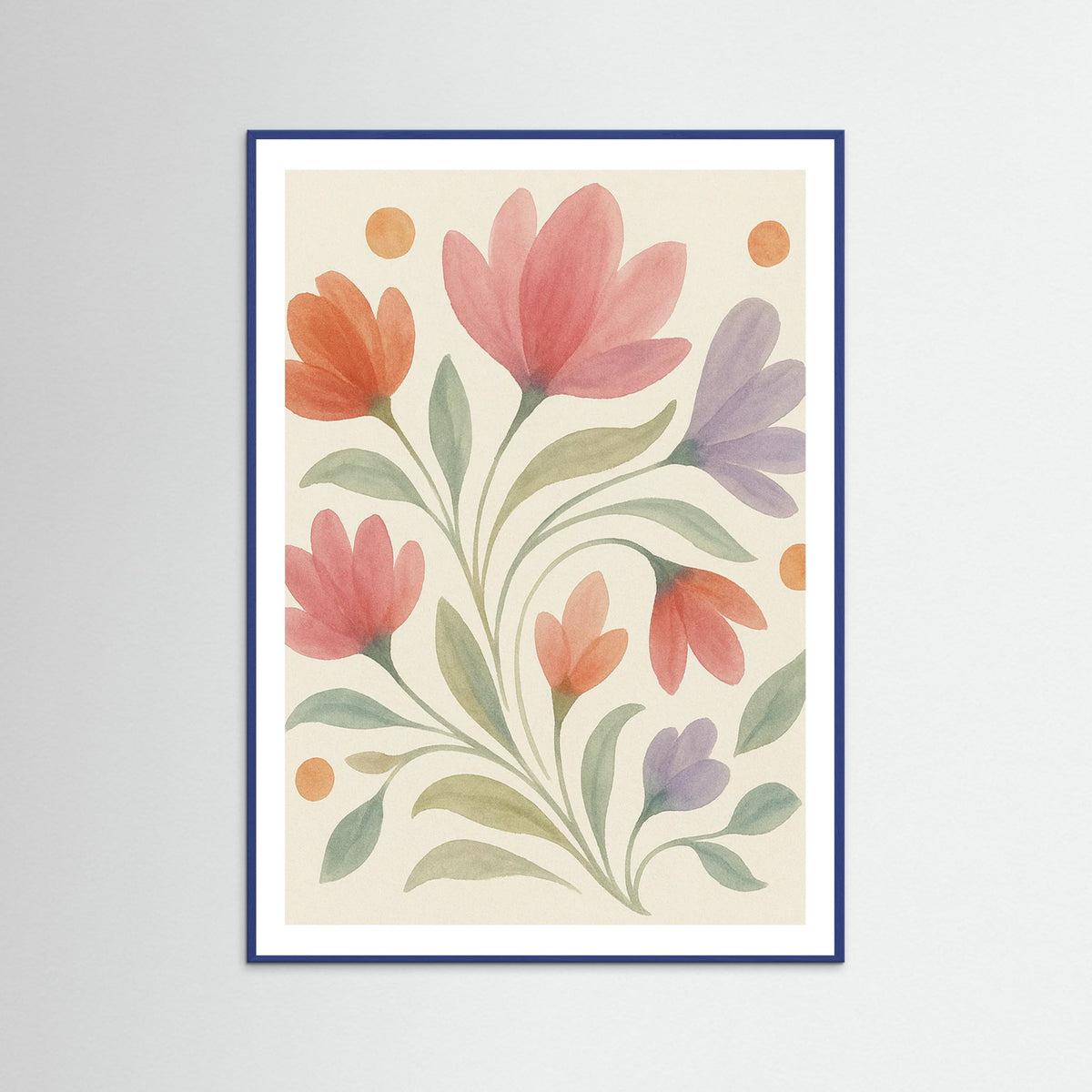 Blue Wood Floral Symphony