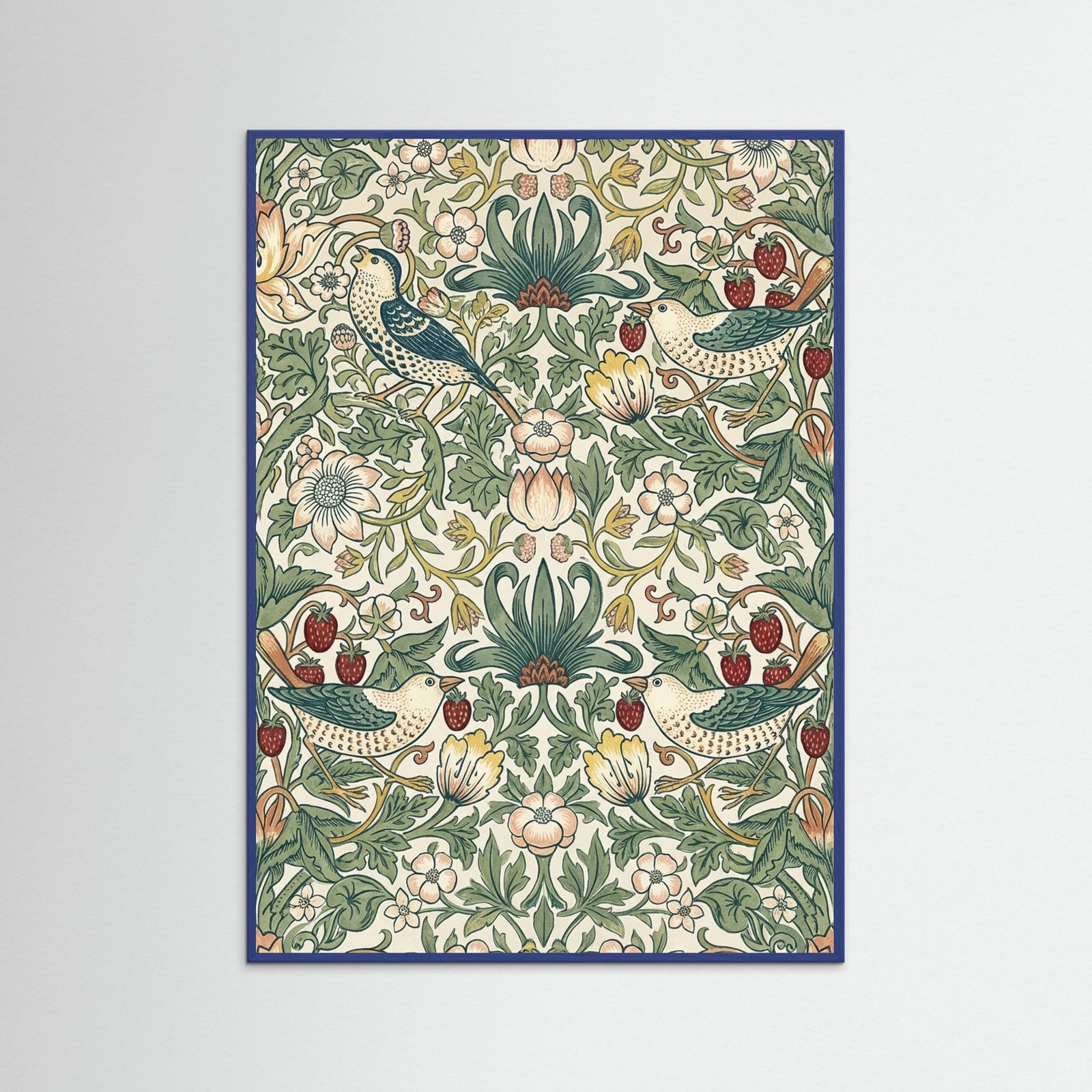 Blue Wood Floral Tapestry