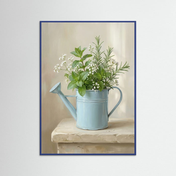 Blue Wood Floral Teacup Serenity