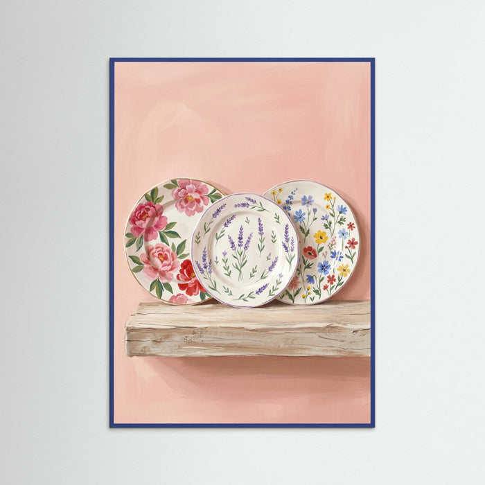 Blue Wood Floral Teatime