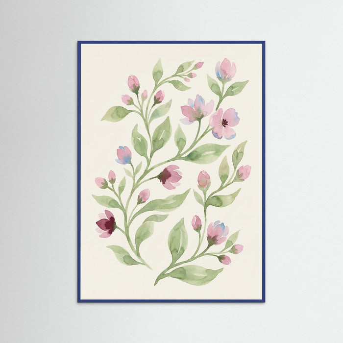 Blue Wood Floral Whispers