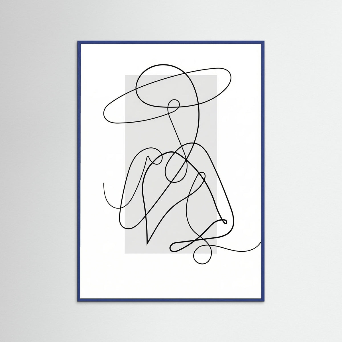 Blue Wood Flowing Contours Gray