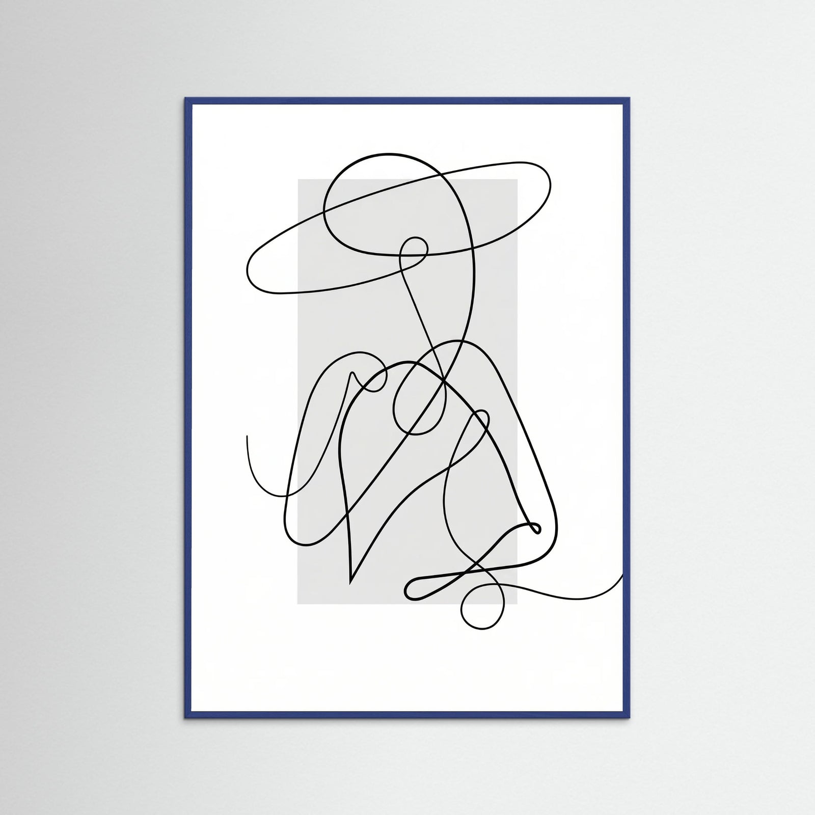 Blue Wood Flowing Contours Gray