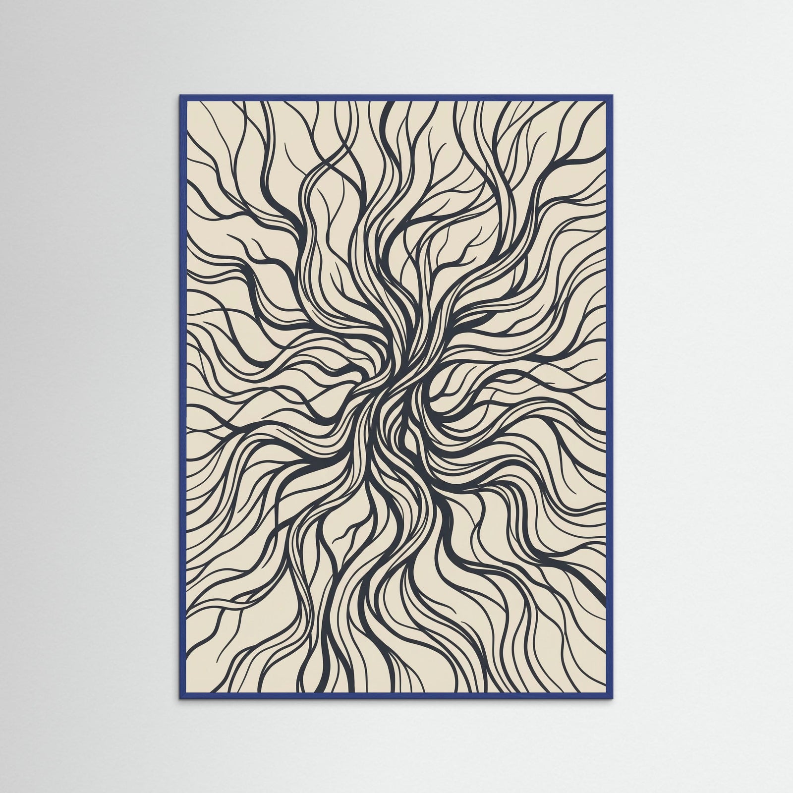 Blue Wood Flowing Contours