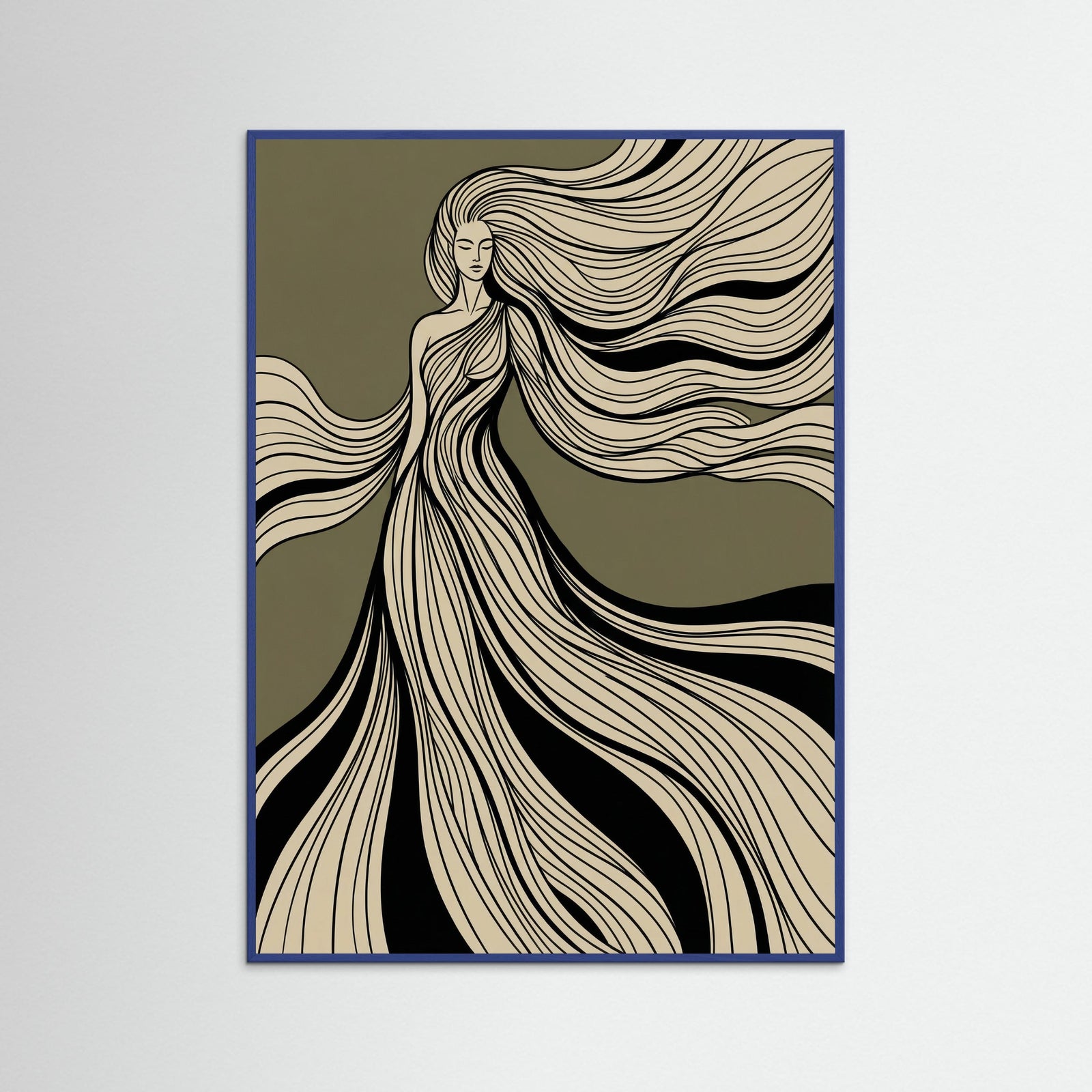 Blue Wood Flowing Embrace