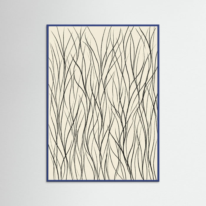 Blue Wood Flowing Rhythms Black