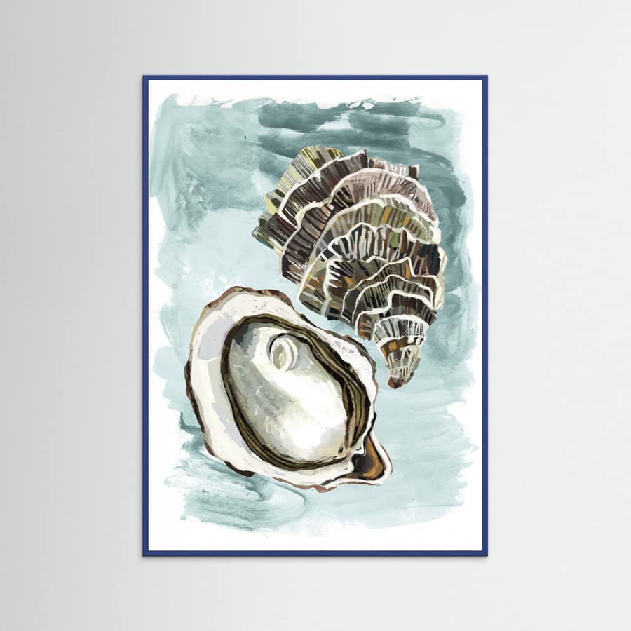 Affiche For the Love of Oysters, foodie art, seafood art, rustic ocean inspired – affiche et impression d’art