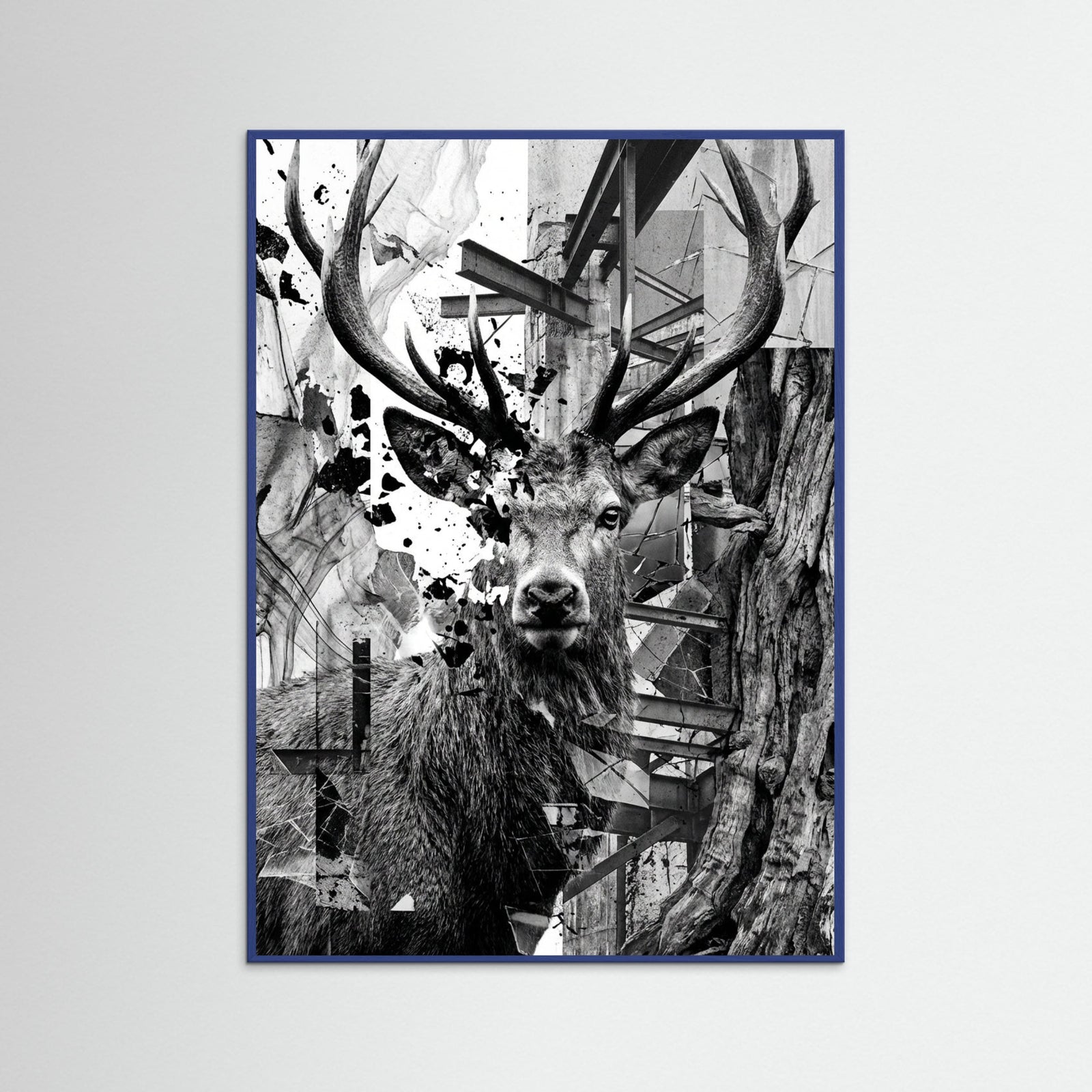 Blue Wood Fractured Gaze