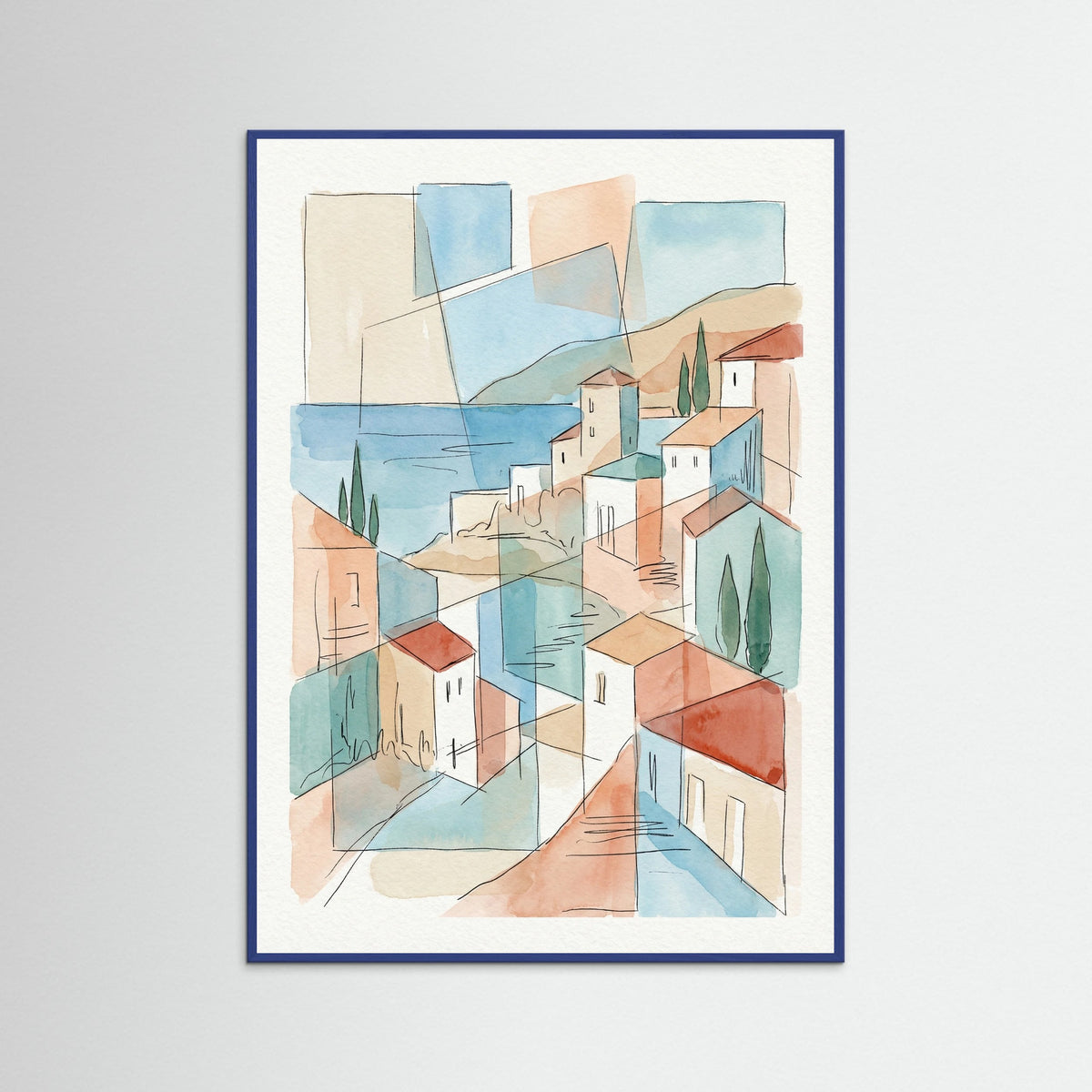 Blue Wood Fragmented Mediterranean View