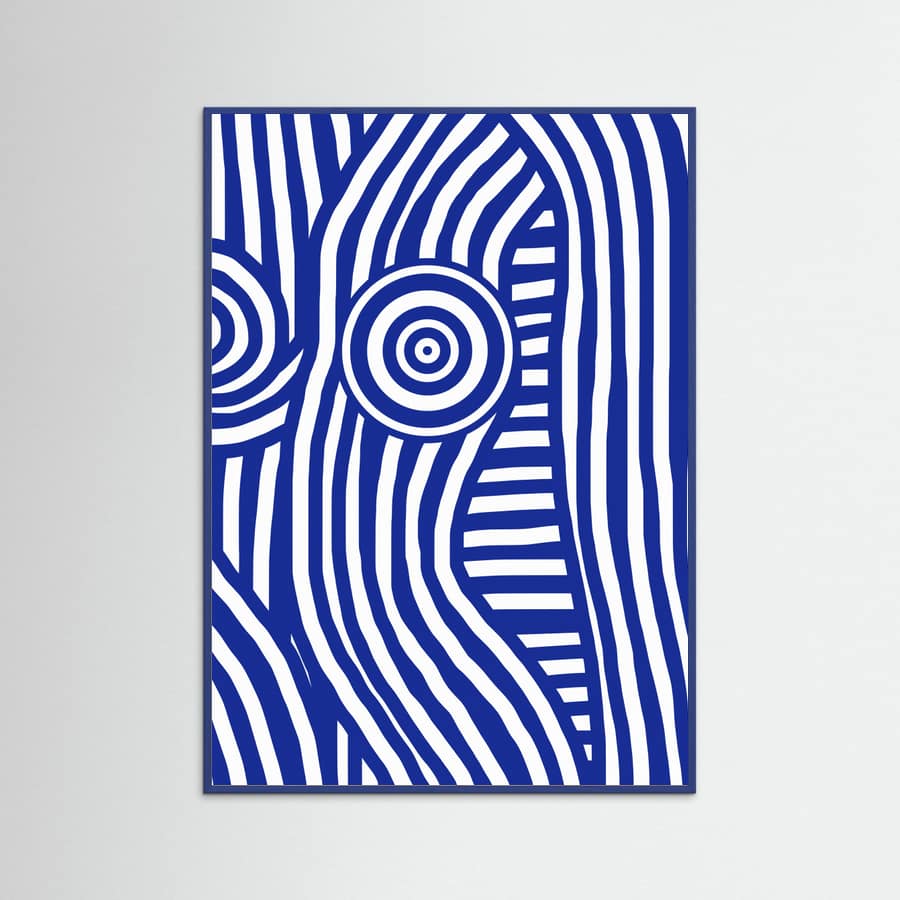 Front Blue and White Striped Nude Poster – poster and art print