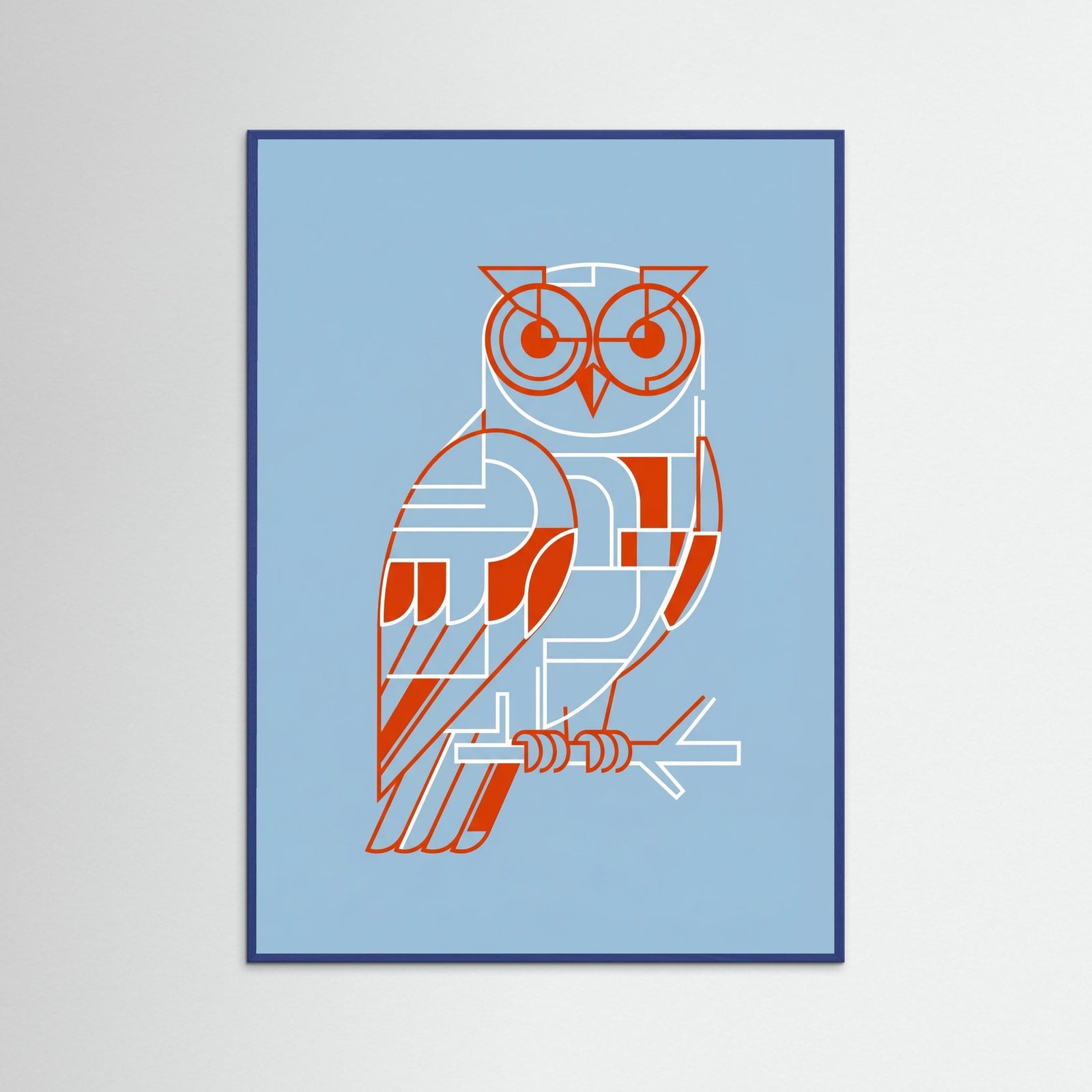 Blue Wood Geometric Figure Study