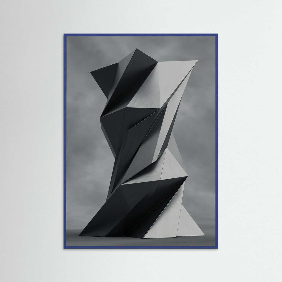 Blue Wood Geometric Folds