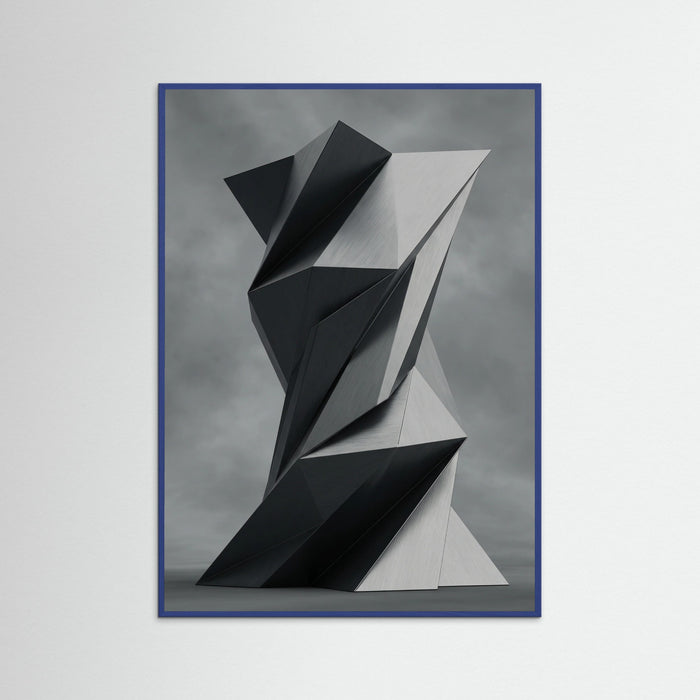 Blue Wood Geometric Folds