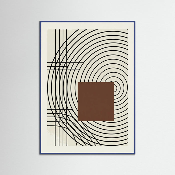 Blue Wood Geometric Harmony Beige
