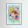 Blue Wood Geometric Harmony Green