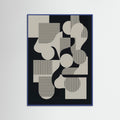 Blue Wood Geometric Harmony