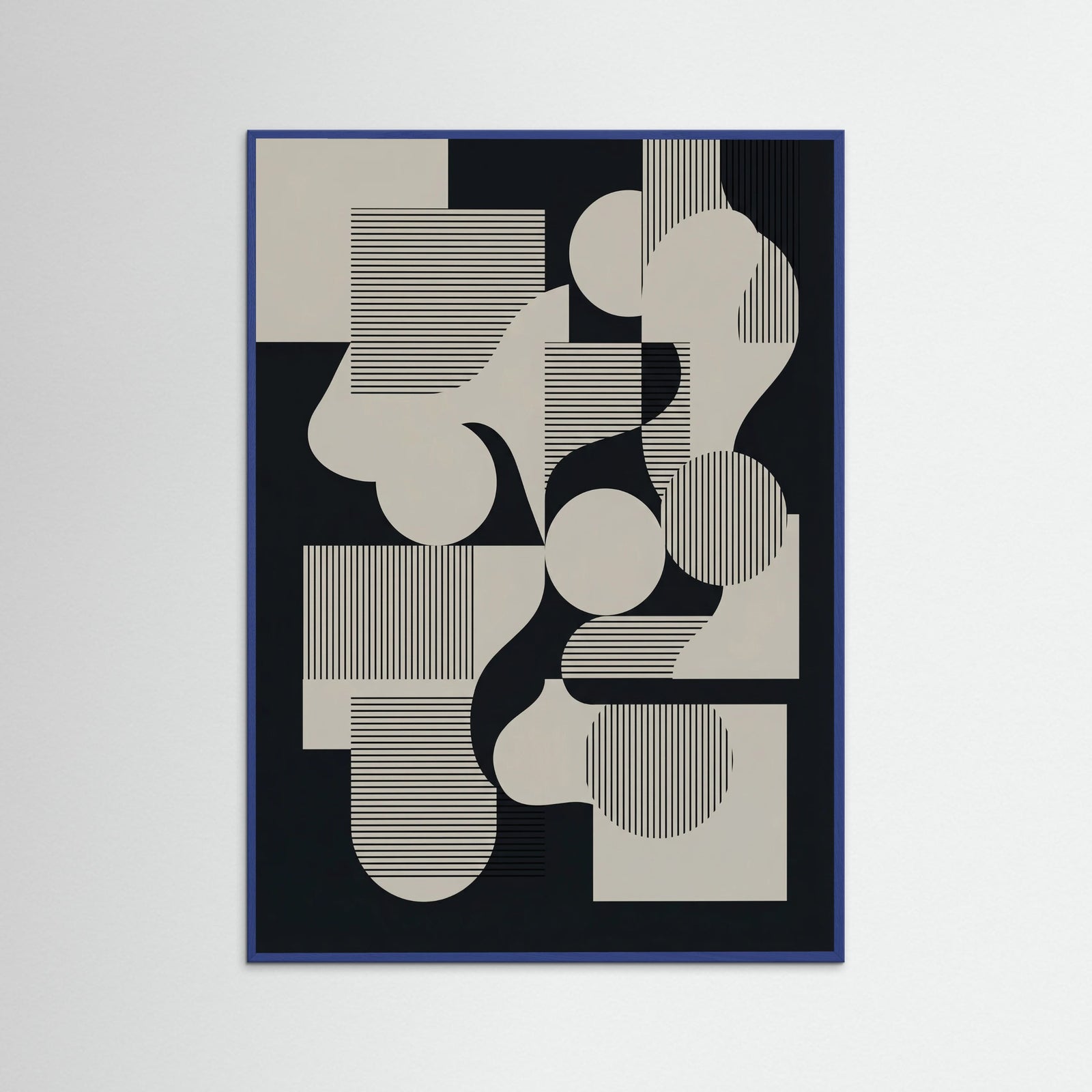Blue Wood Geometric Harmony