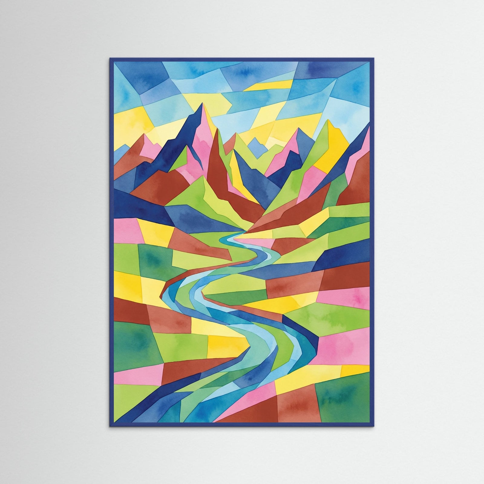 Blue Wood Geometric Panorama