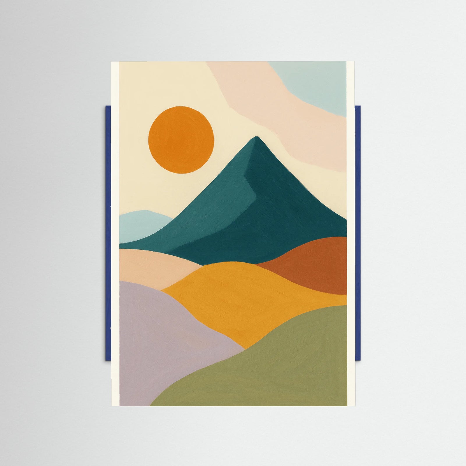Blue Wood Geometric Portrait