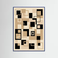Blue Wood Geometric Rhythm