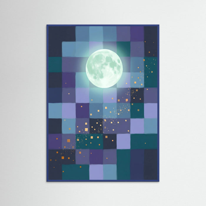 Blue Wood Geometric Serenity