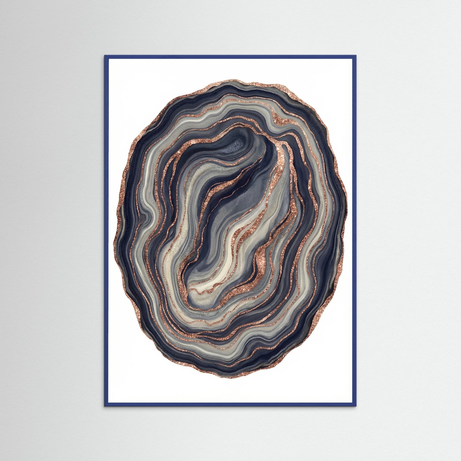 Blue Wood Gilded Geode Streams