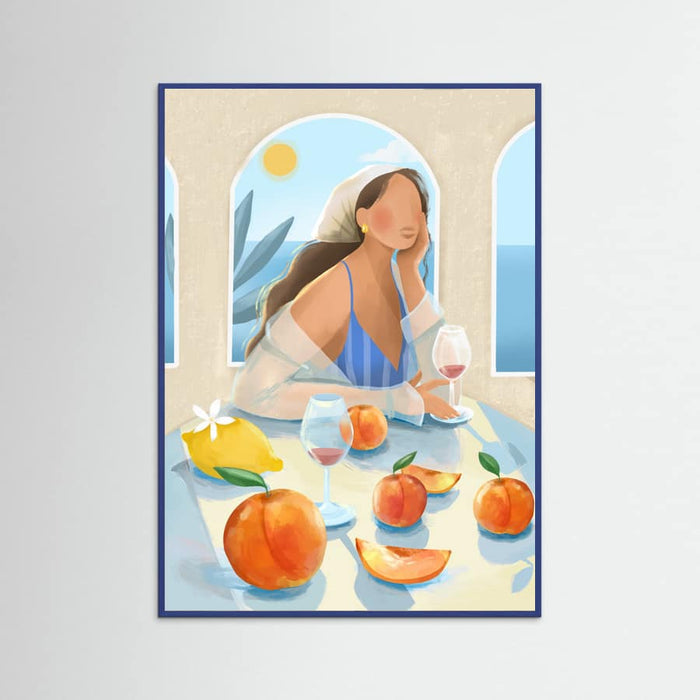 Girl with peaches Poster – poster and art print