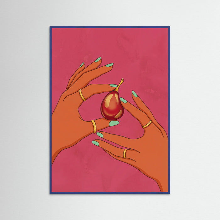 Blue Wood Golden Bloom Hand