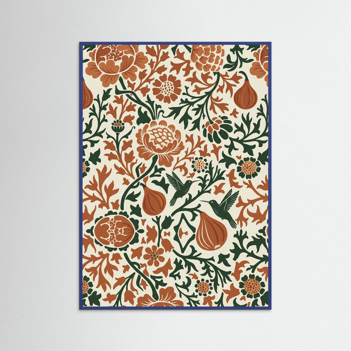 Blue Wood Golden Blossom Ornament