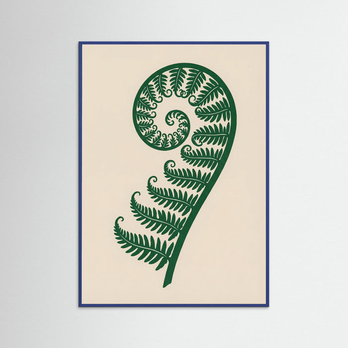 Blue Wood Golden Botanical Silhouette