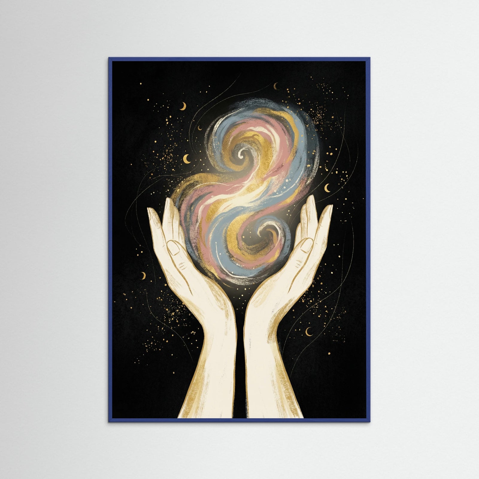 Blue Wood Golden Contemplation