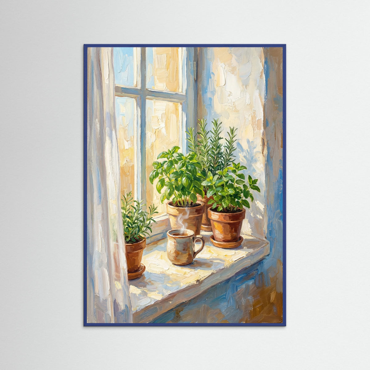 Blue Wood Golden Kitchen Serenity