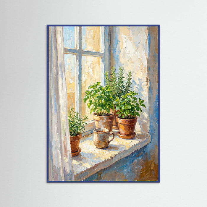 Blue Wood Golden Kitchen Serenity