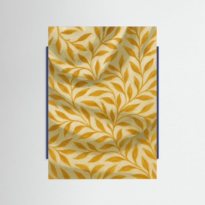 Blue Wood Golden Leaves