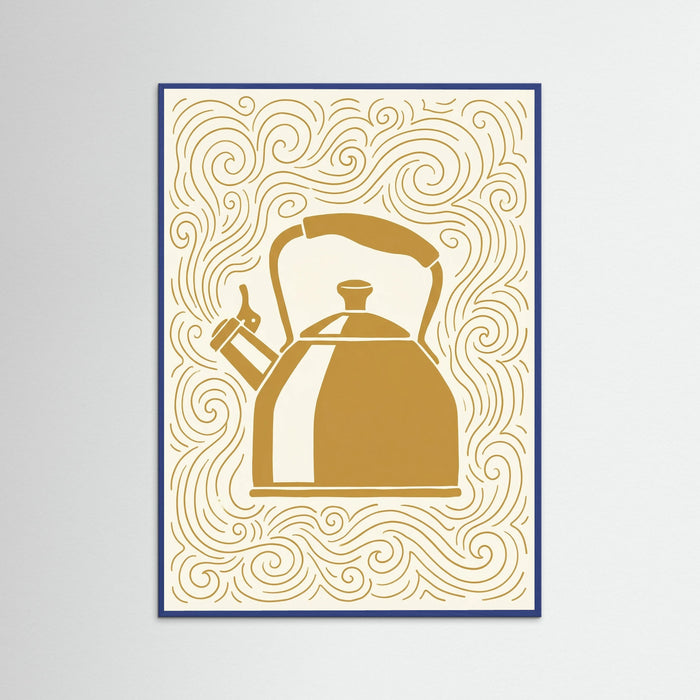 Blue Wood Golden Moka Pot
