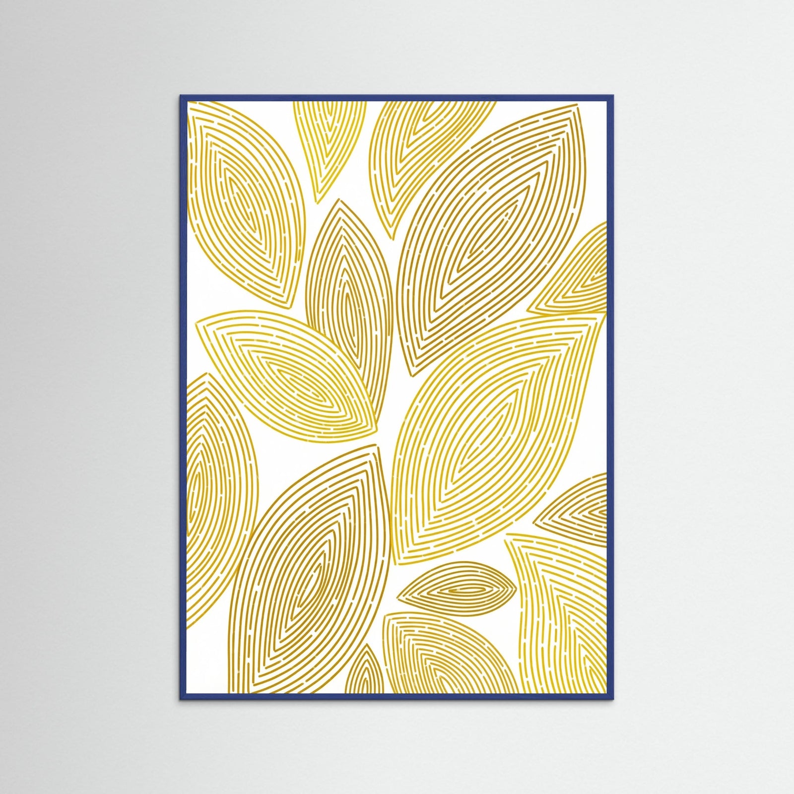 Blue Wood Golden Spirals