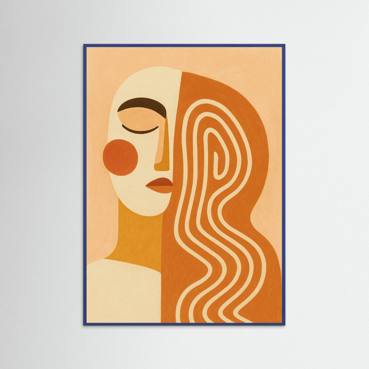 Blue Wood Golden Swirls