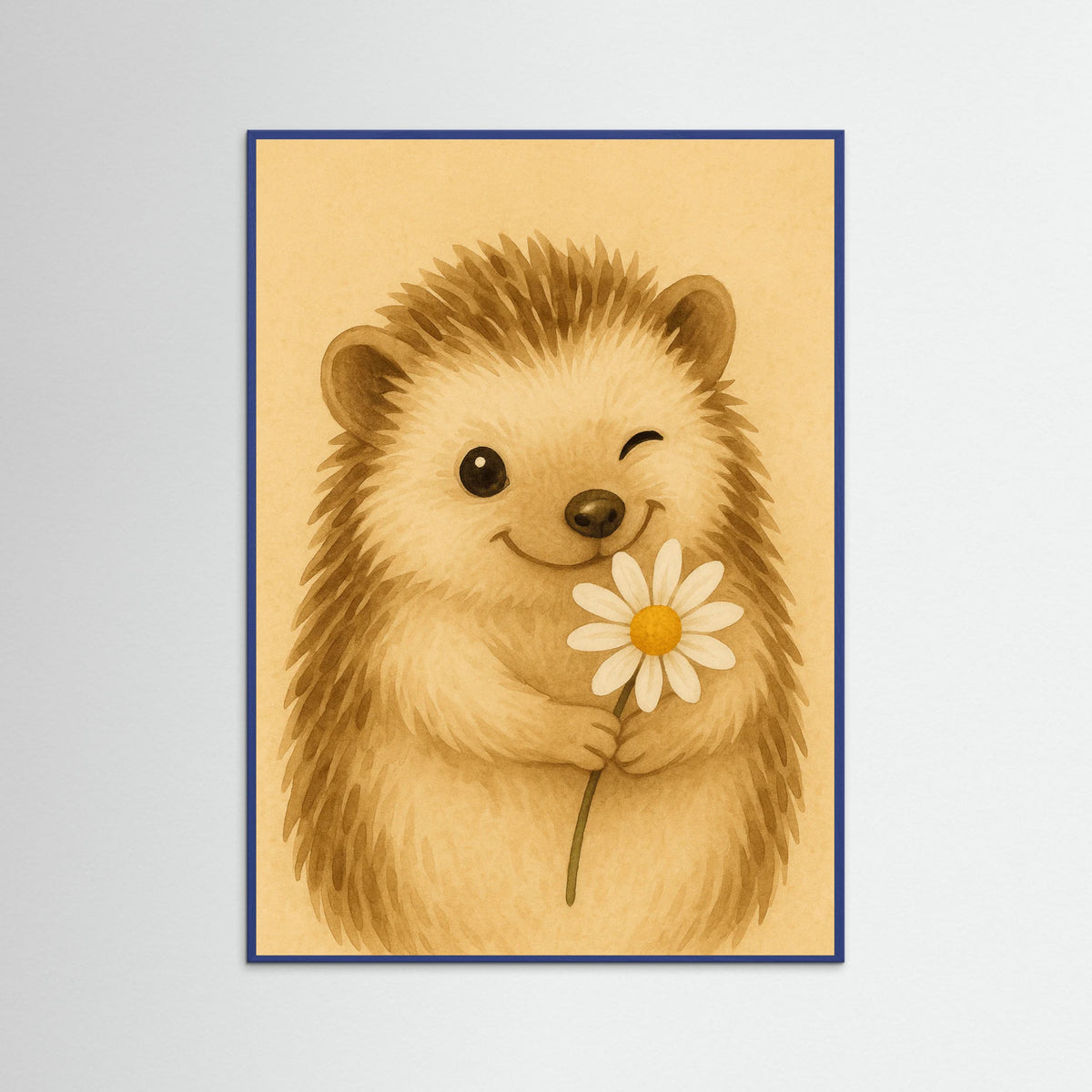 Blue Wood Hedgehog With Flower