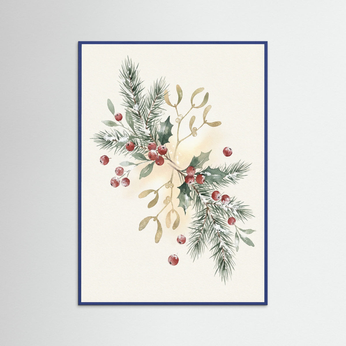 Blue Wood Holiday Harmony Wreath