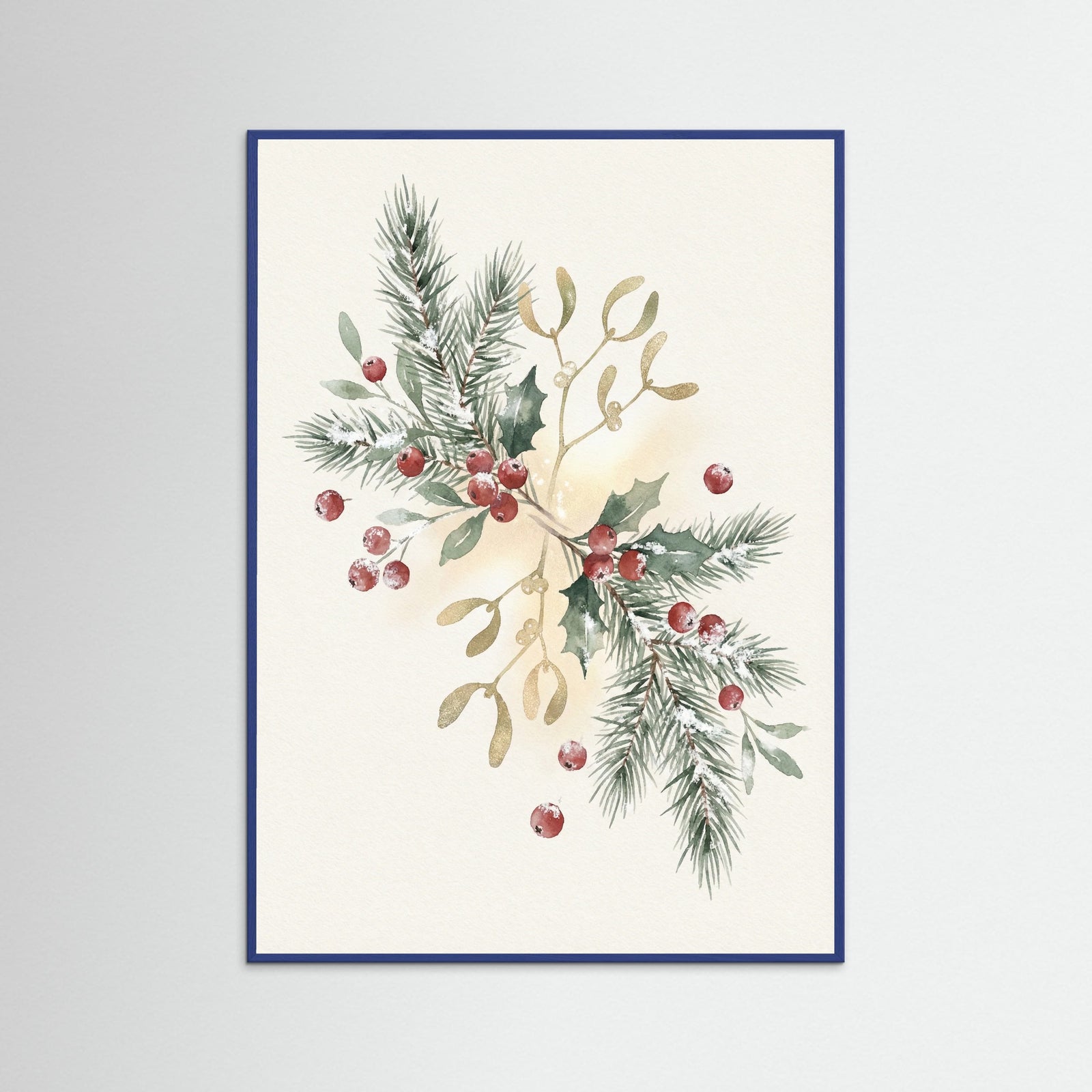 Blue Wood Holiday Harmony Wreath