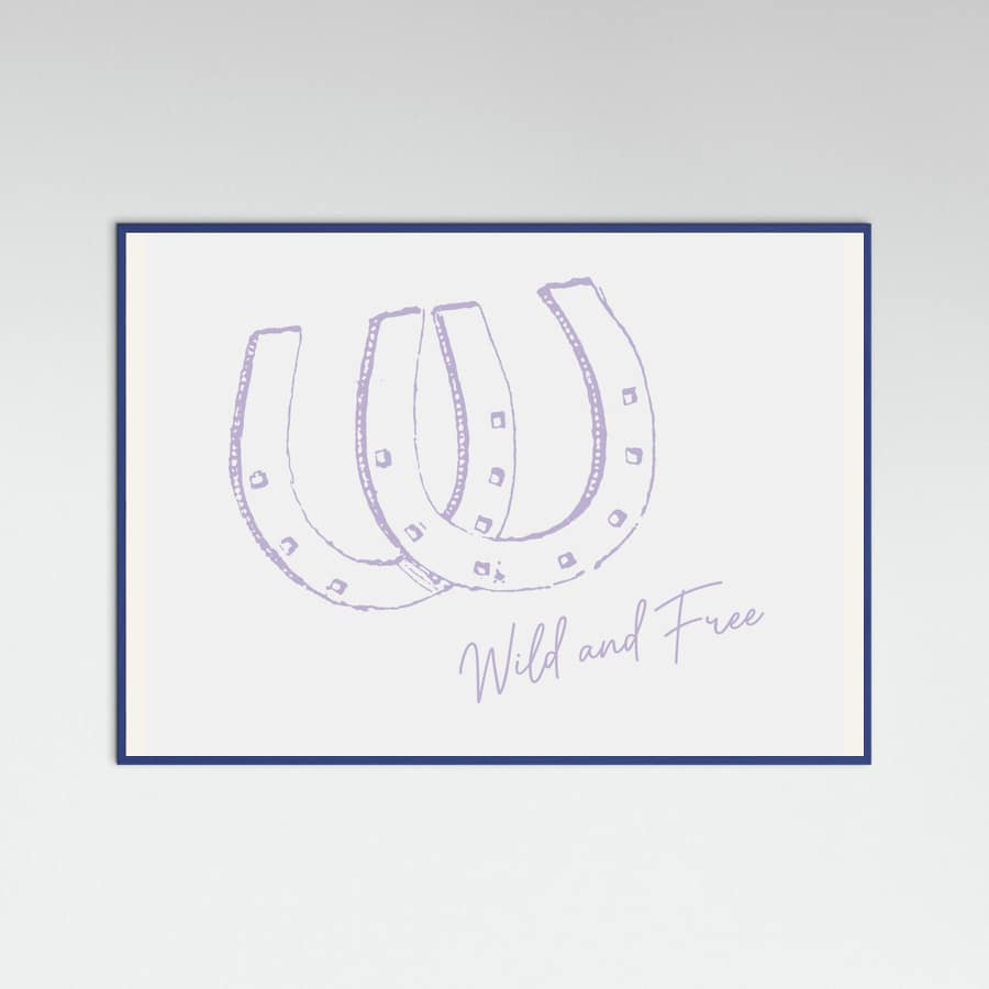 Horseshoe Wild and Free Purple Poster – Poster und Kunstdruck