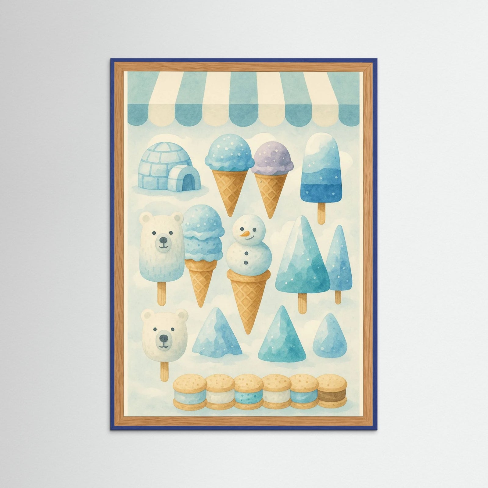 Blue Wood Ice Cream Poster