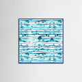 Póster Indigo Teal Line Splatter Watercolor – póster e impresión artística