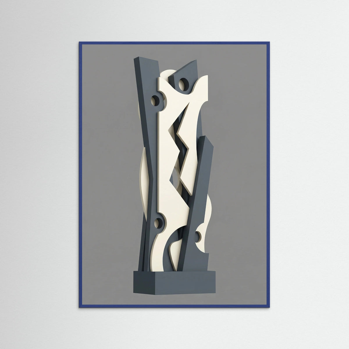 Blue Wood Interlocked Forms