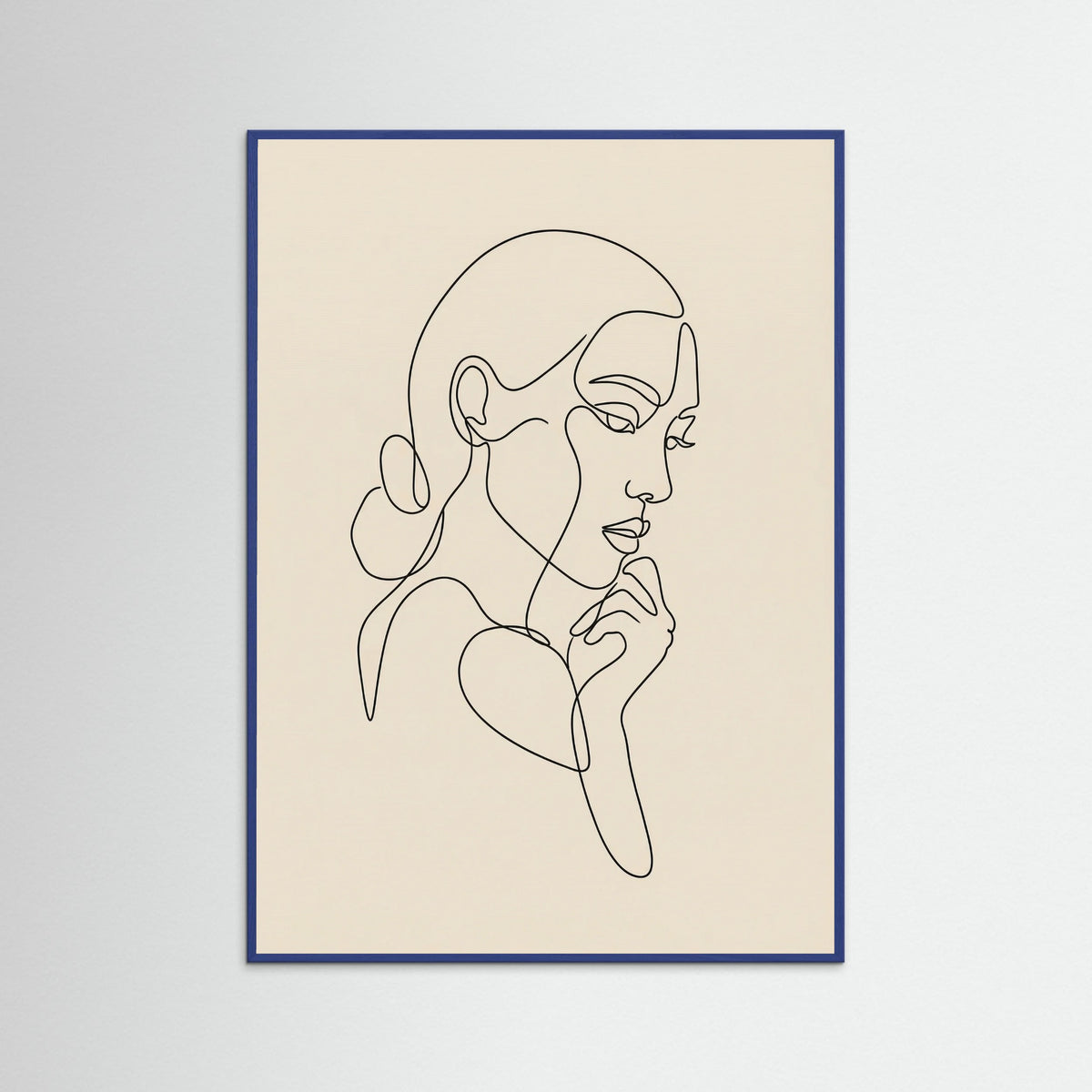 Blue Wood Intertwined Faces