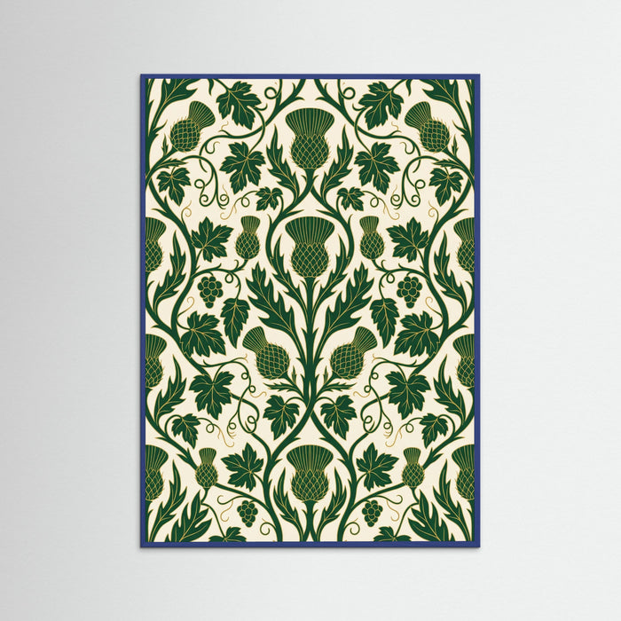 Blue Wood Intricate Botanical Tapestry