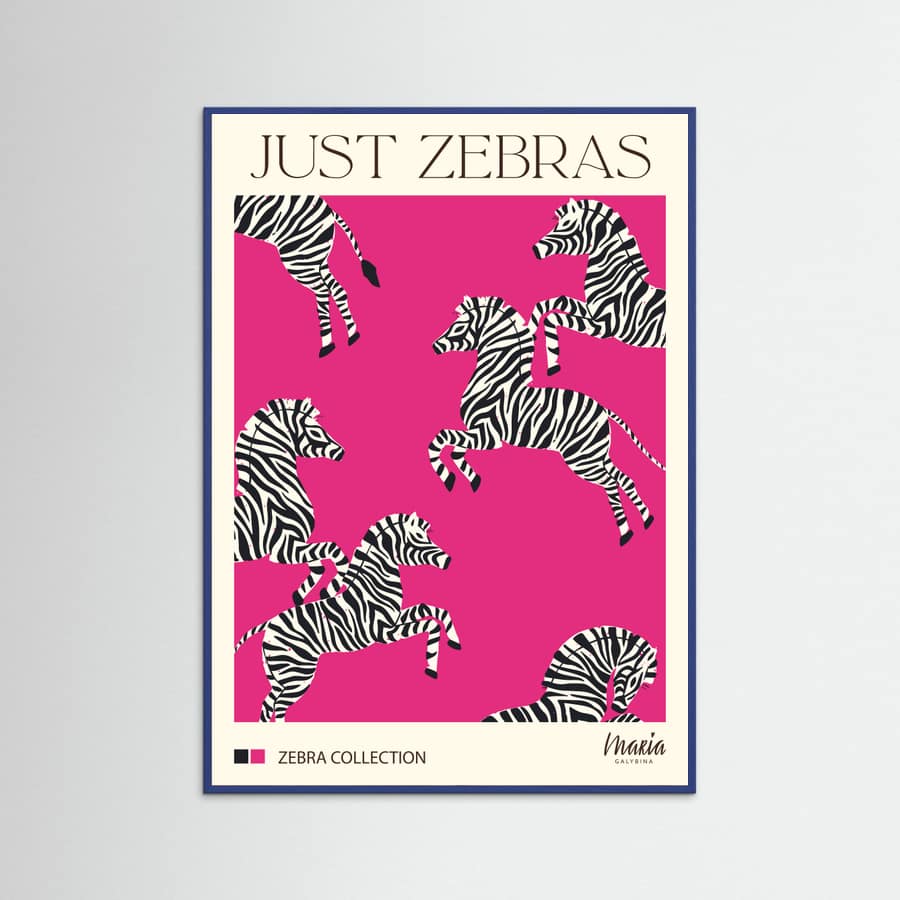 JUST ZEBRAS. Zebra Collection Poster – poster and art print